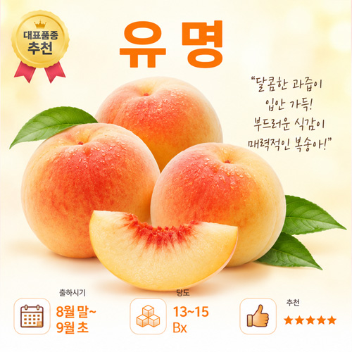 유명 성수기 - 천도복숭아 대표	★★★★☆