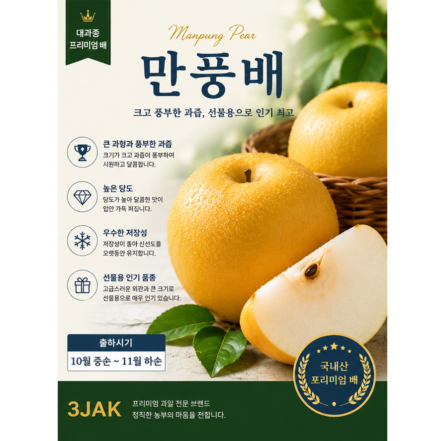 만풍배 - 달콤하고 과즙 풍부 단단함